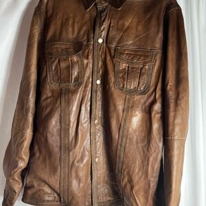 Wilsons Leather Tan Shirt Jacket